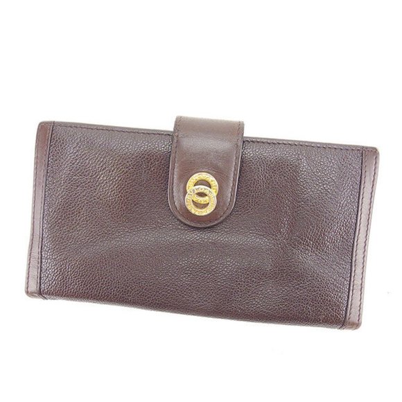 Bvlgari Wallet Purse Long Wallet Brown Gold Woman Authentic Used Y5328 - Picture 1 of 6